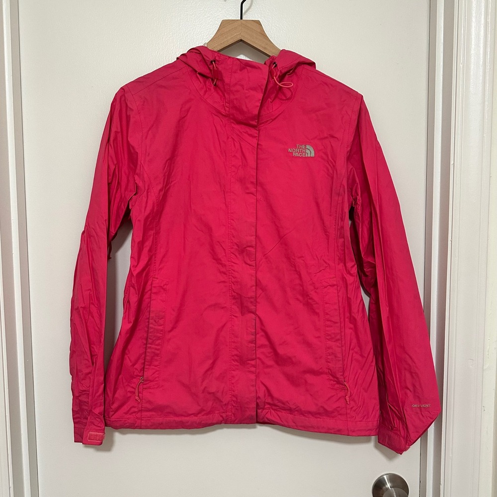 The North Face | Woman's DryVent Pink Hooded Waterproof Rain Jacket, Size M